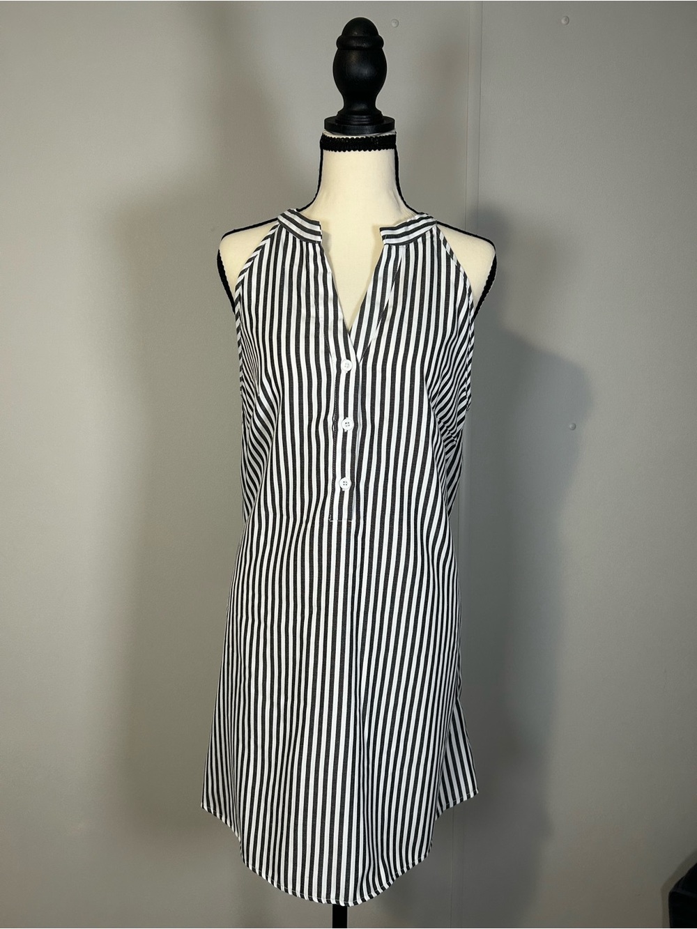 Cupshe Black and White Striped Sleeveless Dress